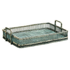 Rattan and Bamboo Grey Washed Rectangular Tray