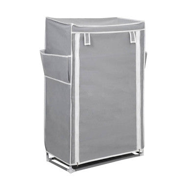 Grey 5 Tier Shoe Rack with Cover