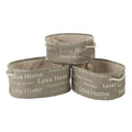 Set of Three Grey Oval Storage Baskets