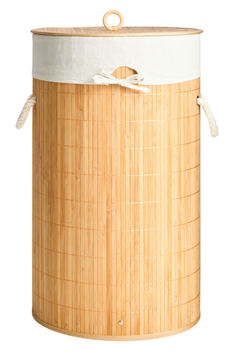 Natural Round Laundry Hamper