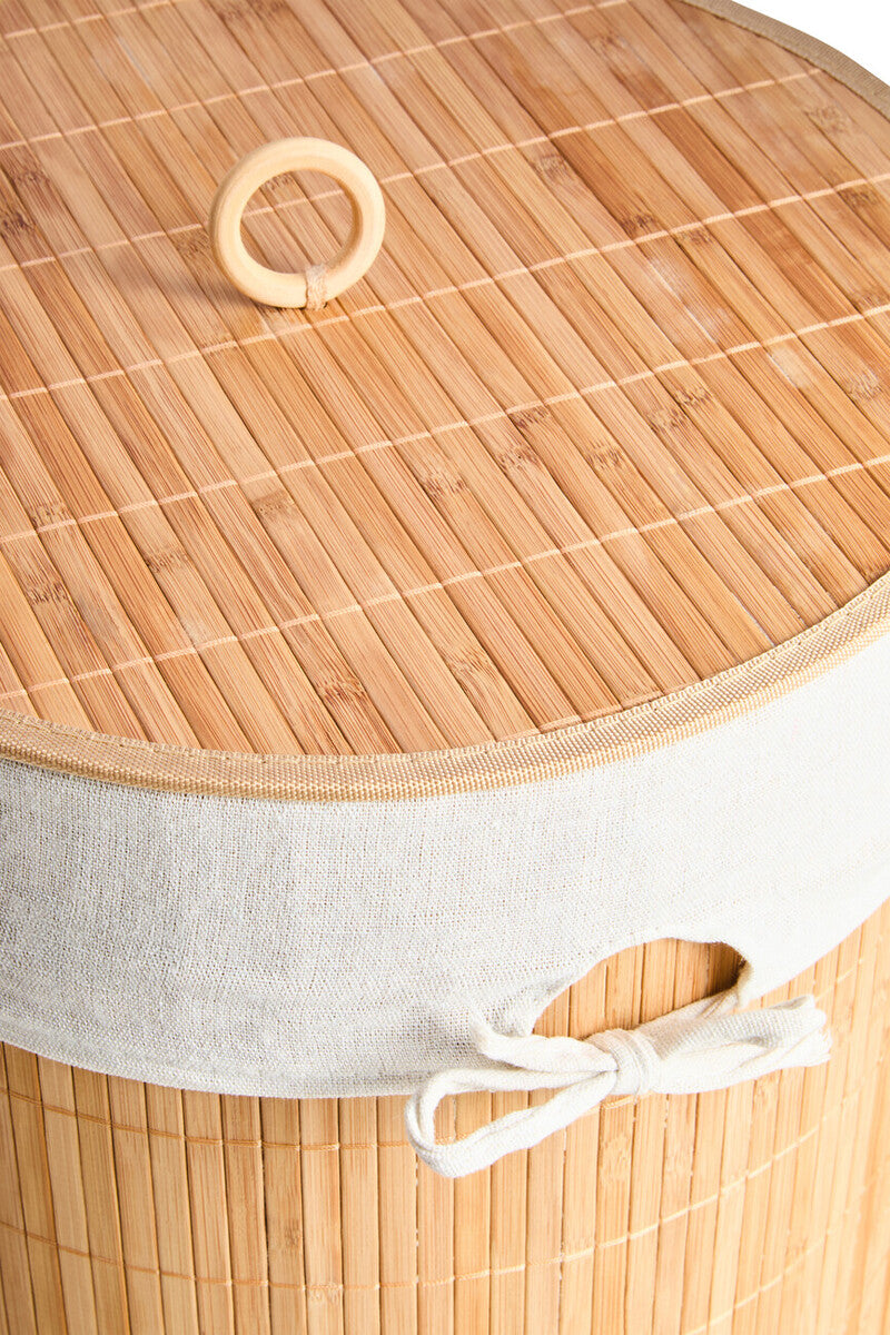 Natural Round Laundry Hamper