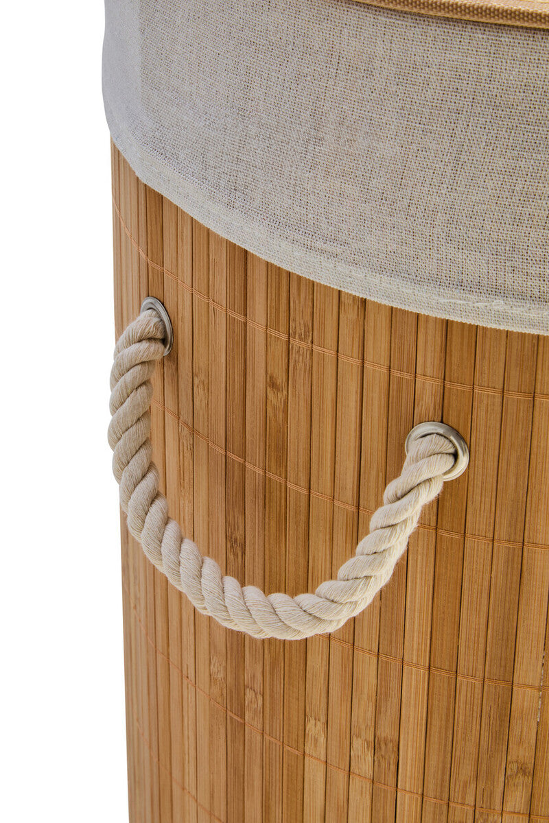 Natural Round Laundry Hamper
