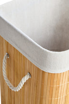 Natural Bamboo Square Laundry Hamper