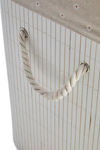 White Square Bamboo Laundry Hamper