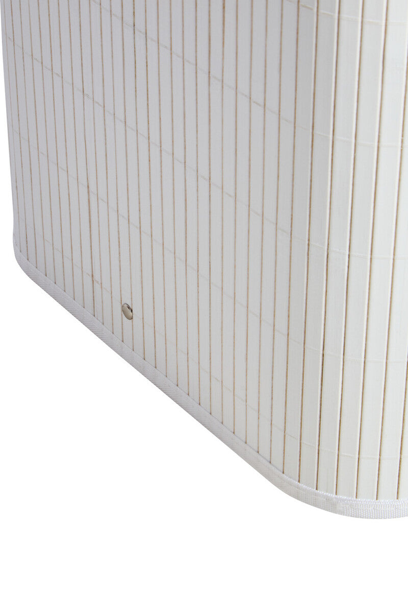 White Square Bamboo Laundry Hamper
