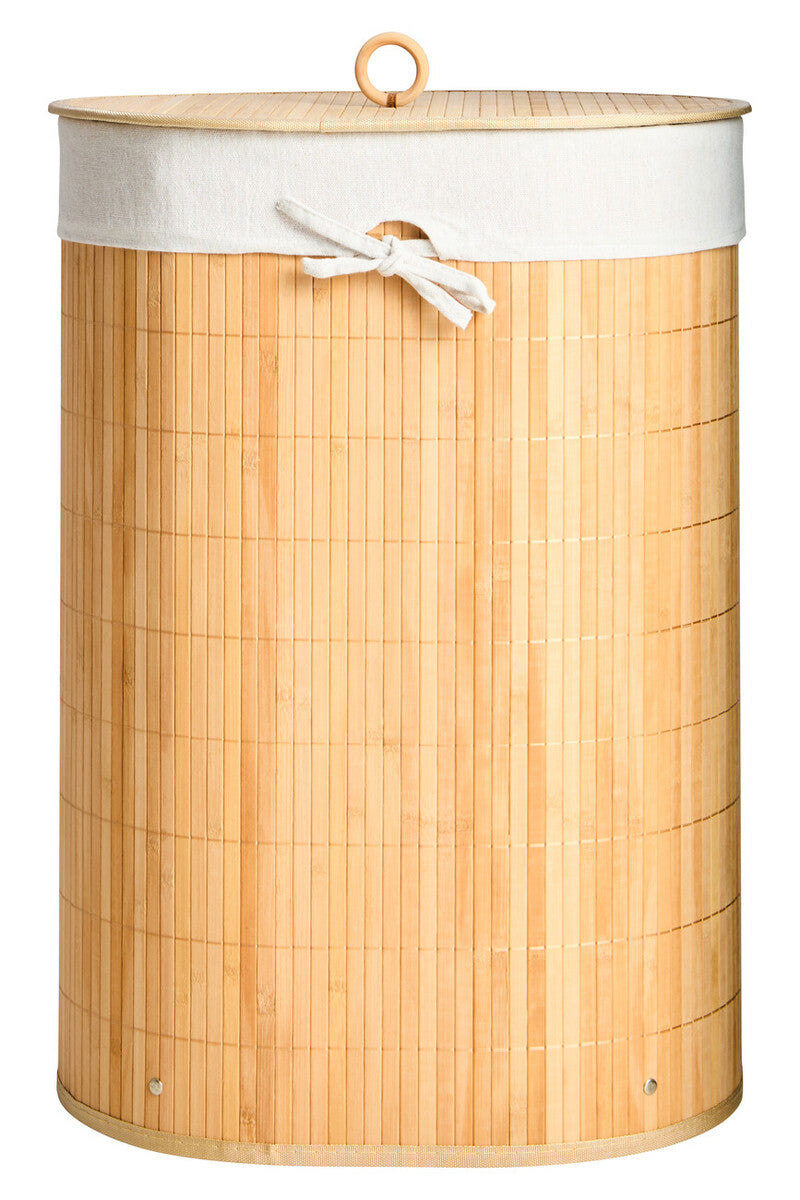 Natural Oval Laundry Hamper