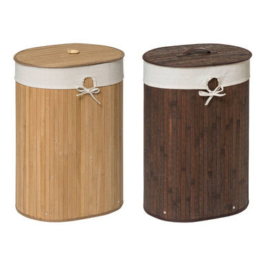 Natural Oval Laundry Hamper
