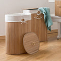 Natural Oval Laundry Hamper