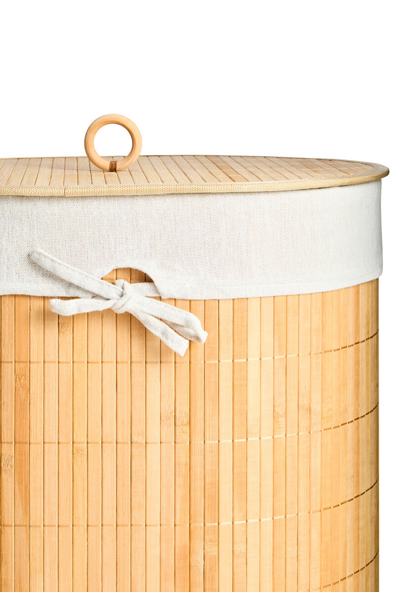 Natural Oval Laundry Hamper