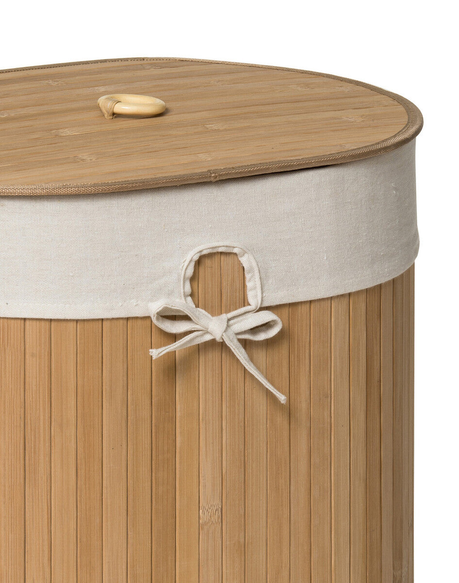 Natural Oval Laundry Hamper