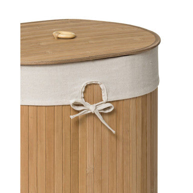 Natural Oval Laundry Hamper