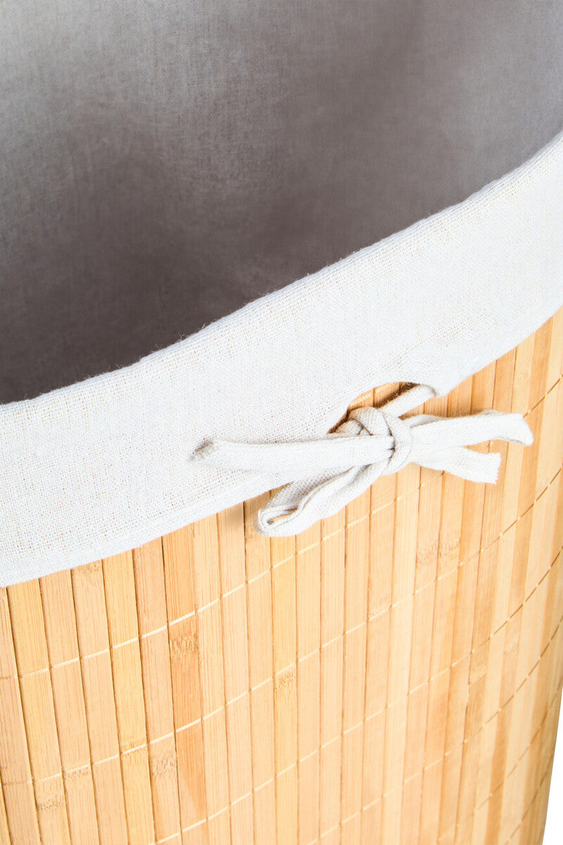 Natural Oval Laundry Hamper