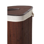 Dark Brown Bamboo Corner Laundry Hamper