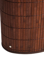 Dark Brown Bamboo Corner Laundry Hamper