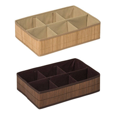 6 Sections Dark Brown Storage Box