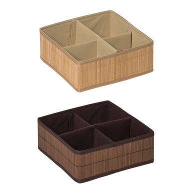 4 Sections Dark Brown Storage Box