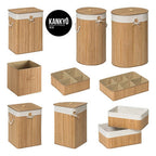 Natural Bamboo Storage Box with Handles
