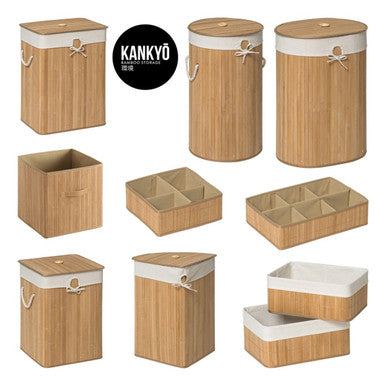 Natural Bamboo Storage Box with Handles