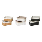 Set of Two Black Bamboo Storage Boxes