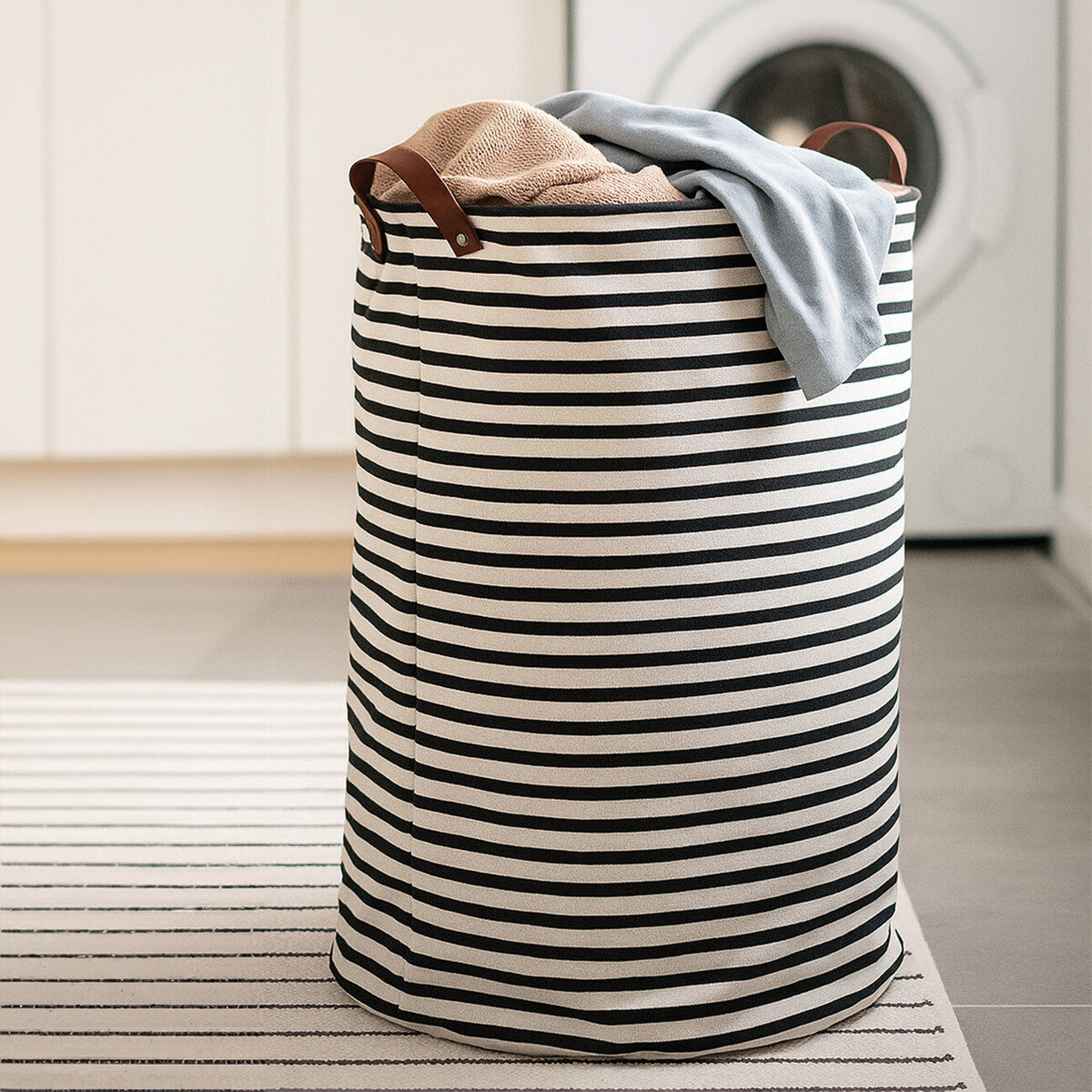 Black and Natural Laundry Bag