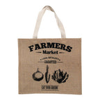 Black and Natural Jute Shopping Bag