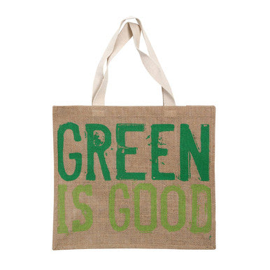 Green Is Good Jute Shopping Bag