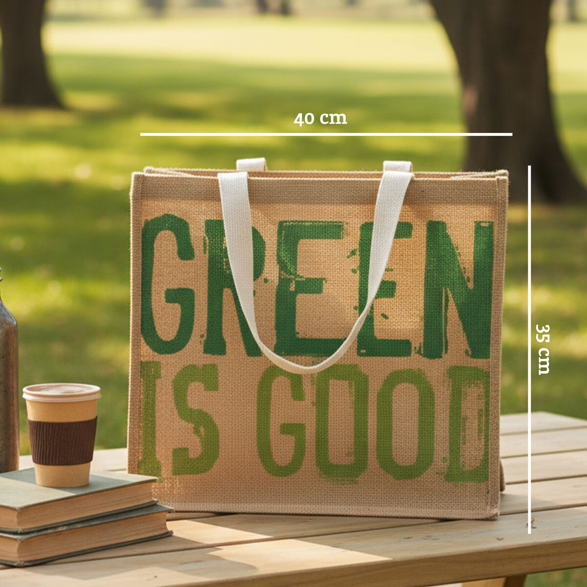 Green Is Good Jute Shopping Bag