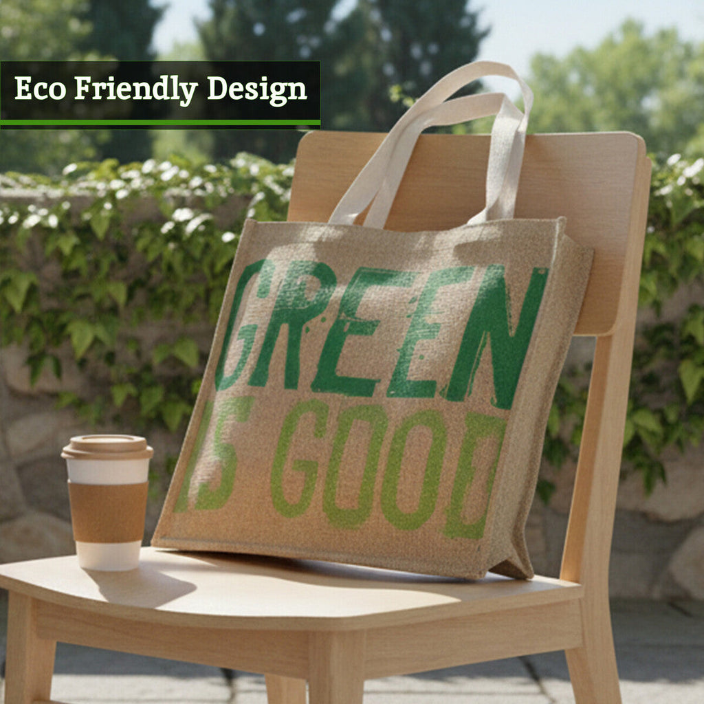 Green Is Good Jute Shopping Bag