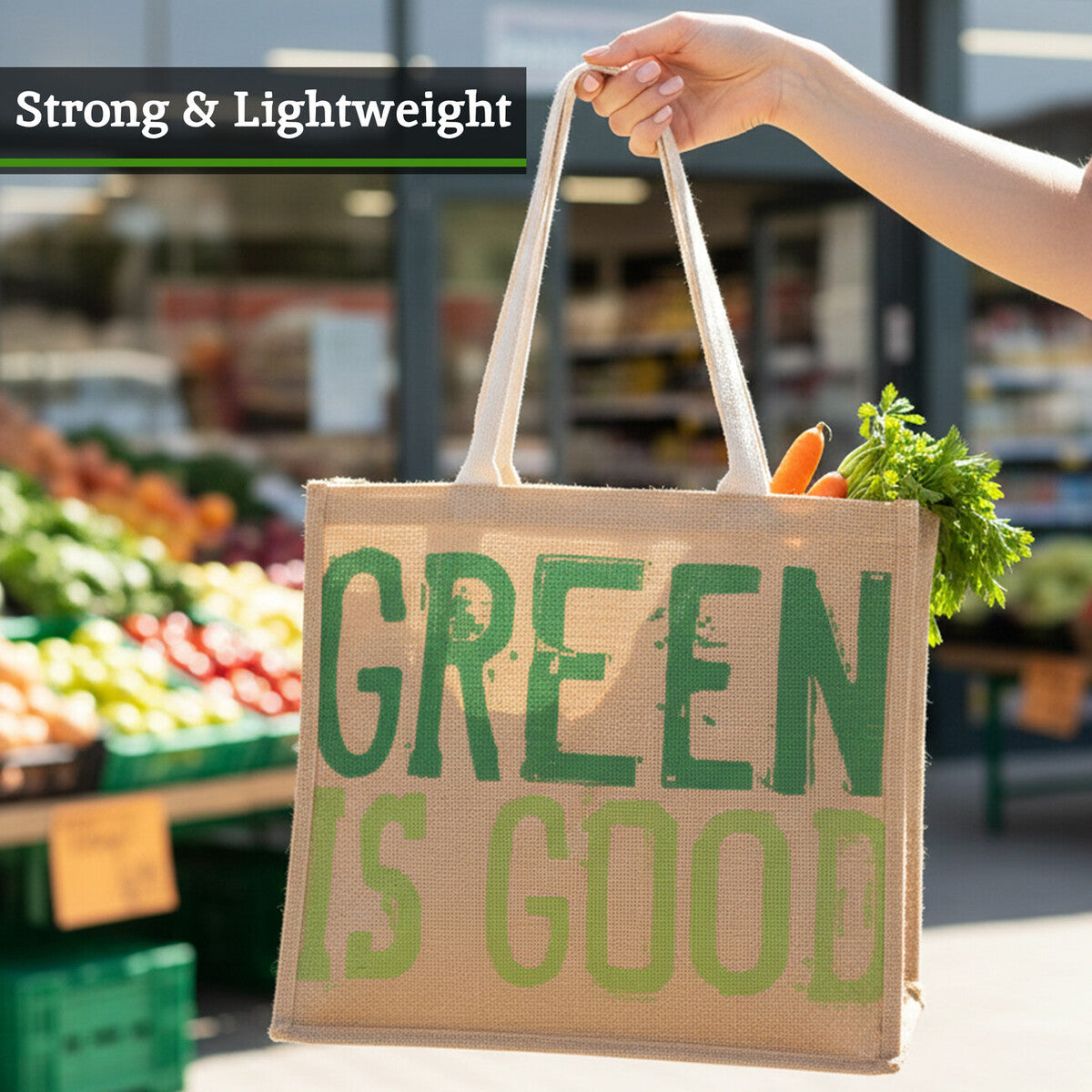 Green Is Good Jute Shopping Bag