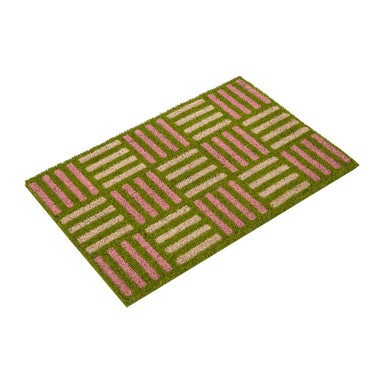 Green Grid Design Doormat