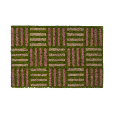 Green Grid Design Doormat