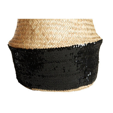 Black and Natural Medium Storage Basket