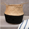 Black and Natural Medium Storage Basket