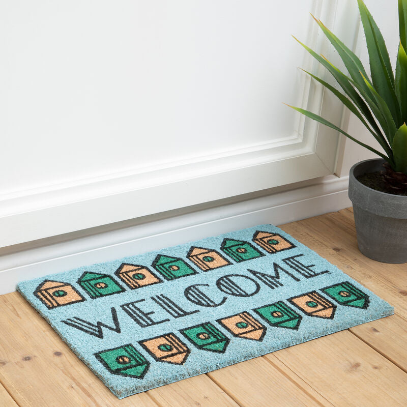 Welcome Home Light Green Doormat