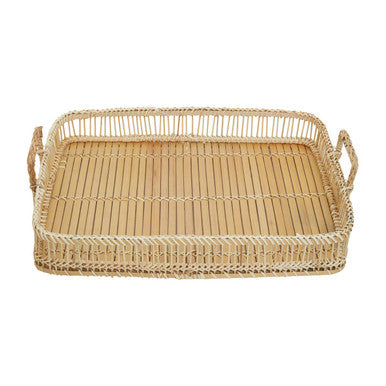 Rattan and Bamboo Natural Rectangular Tray