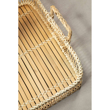 Rattan and Bamboo Natural Rectangular Tray