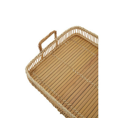 Rattan and Bamboo Natural Rectangular Tray