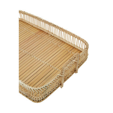 Rattan and Bamboo Natural Rectangular Tray