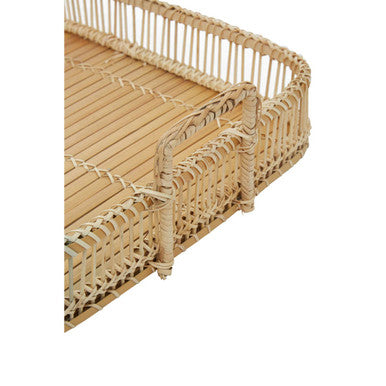Rattan and Bamboo Natural Rectangular Tray