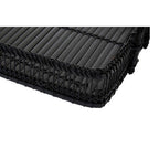 Black Rattan and Bamboo Rectangular Tray