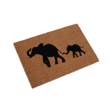 Elephant and Baby Elephant Doormat