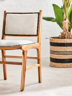 Black and Natural Seagrass Set of 2 Storage Baskets