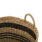 Black and Natural Seagrass Set of 2 Storage Baskets