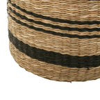 Black and Natural Seagrass Set of 2 Storage Baskets