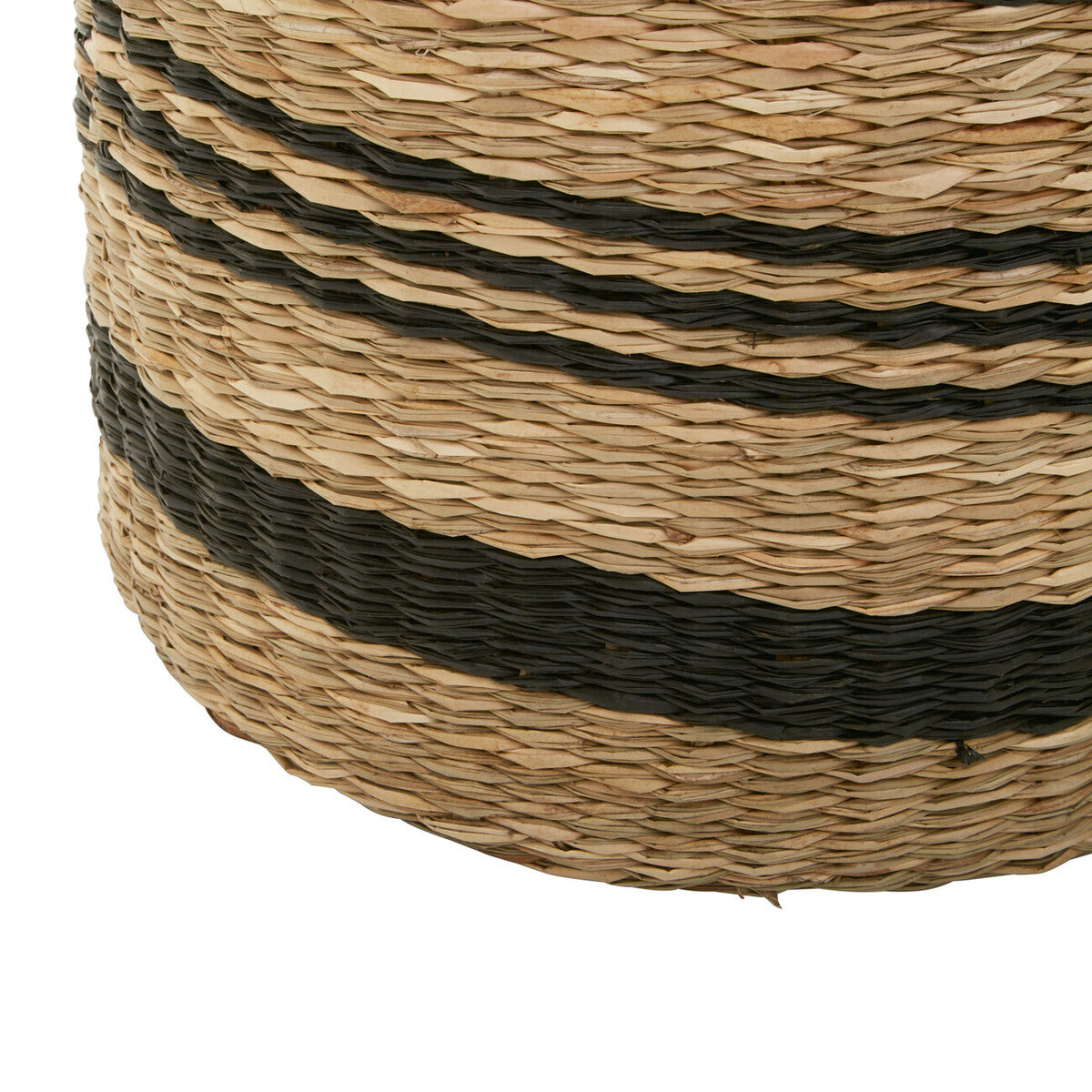 Black and Natural Seagrass Set of 2 Storage Baskets
