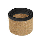 Set of Three Natural and Black Baskets