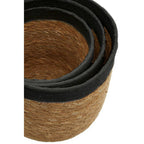 Set of Three Natural and Black Baskets
