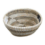 Set of Three Oval Straw Baskets