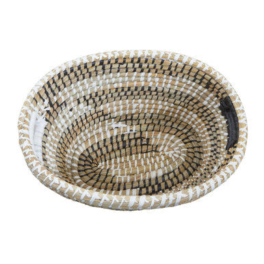 Set of Three Oval Straw Baskets