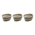 Set of Three Oval Straw Baskets